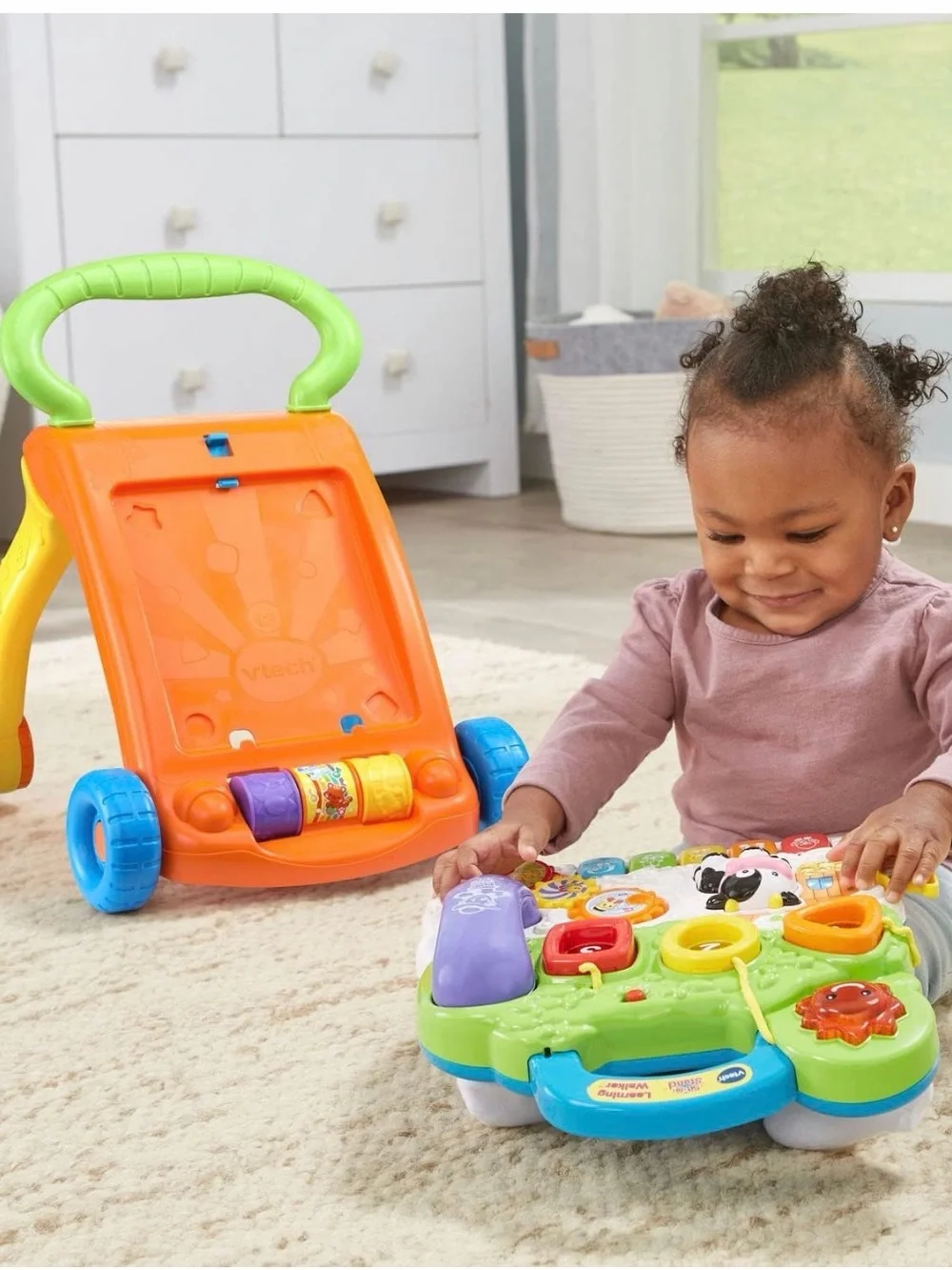 VTECH Baby Walker with Piano and Play Panel - Green/Orange